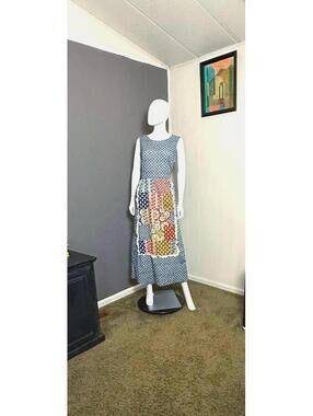 1970's Prairie Hostess Dress Calico + Patchwork Print from Concept 70s by Swirl